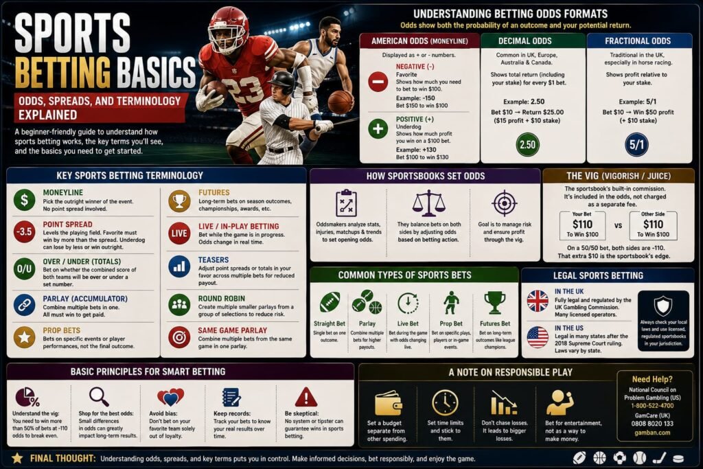 Sports Betting Basics: Odds, Spreads, and Terminology Explained