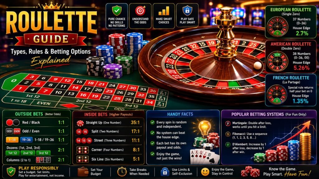 Roulette Guide: Types, Rules, and Betting Options Explained