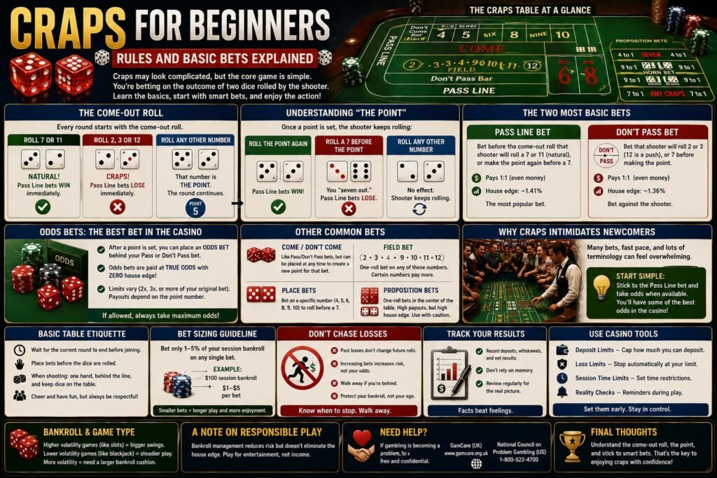 Craps for Beginners: Rules and Basic Bets Explained
