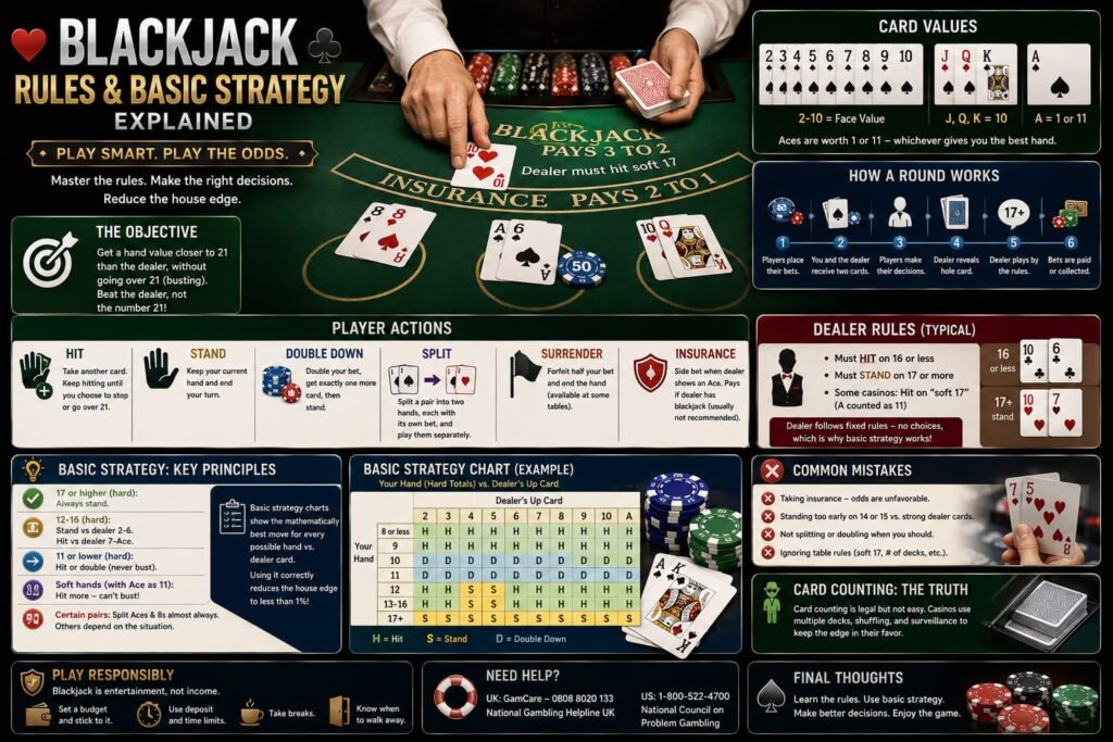 Blackjack Rules & Basic Strategy Explained