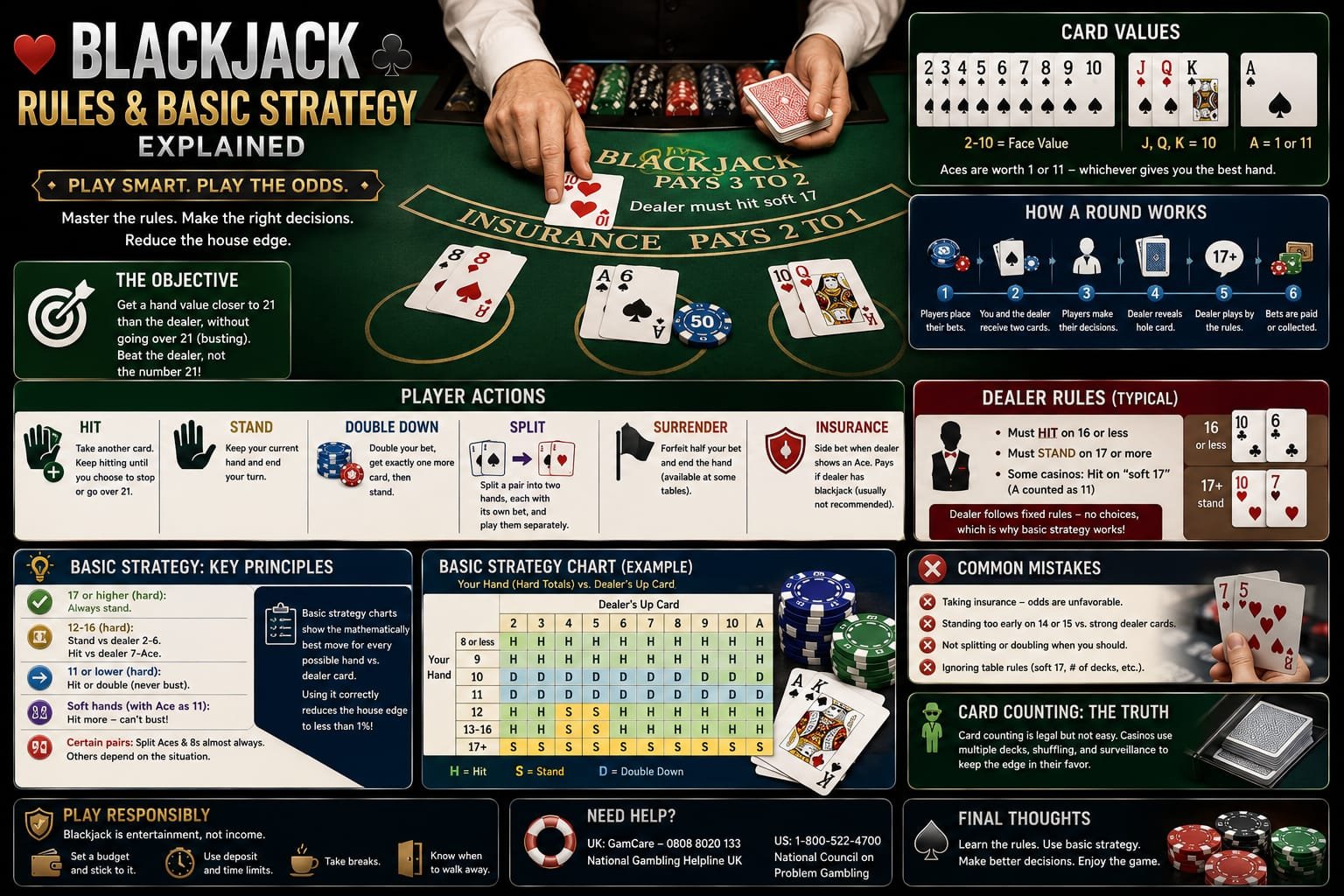 Blackjack Rules & Basic Strategy Explained